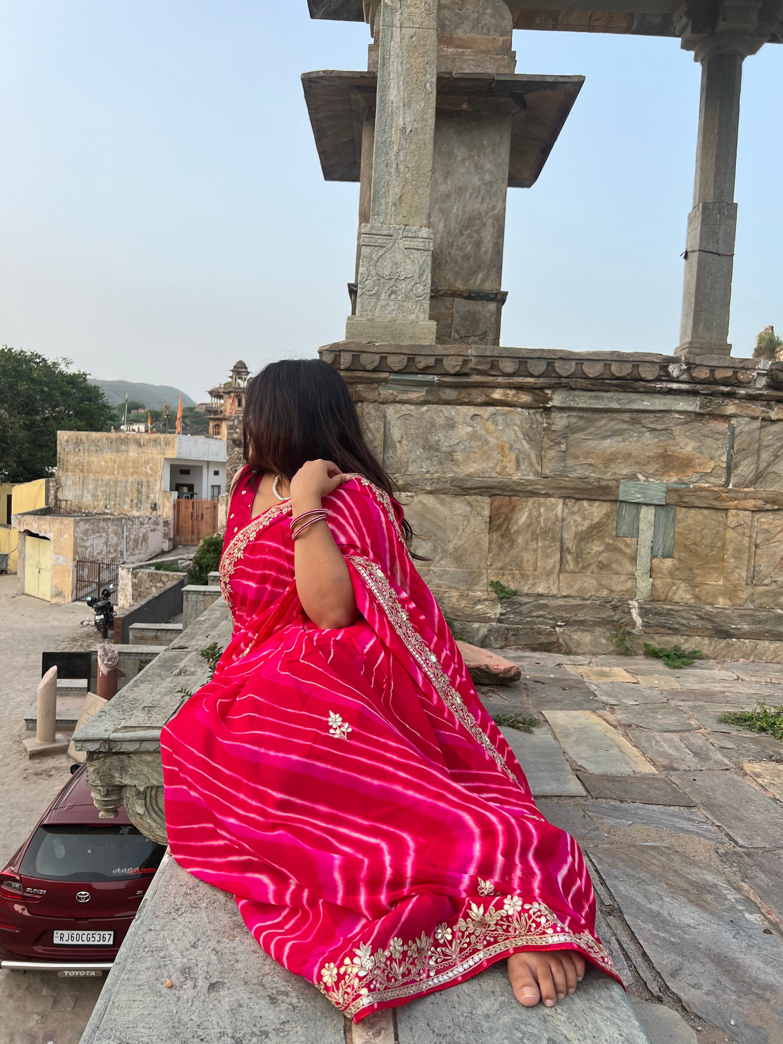 Gul Leheriya Saree