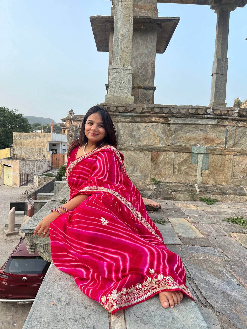 Gul Leheriya Saree