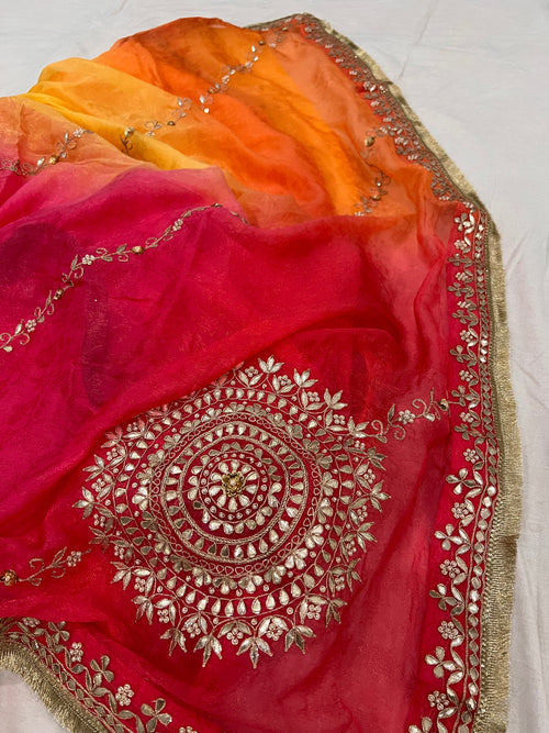 Mandala chiffon saree
